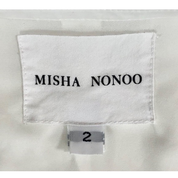 Misha Nonoo Kate Sash Dress White Sateen Cotton - Picture 10 of 11